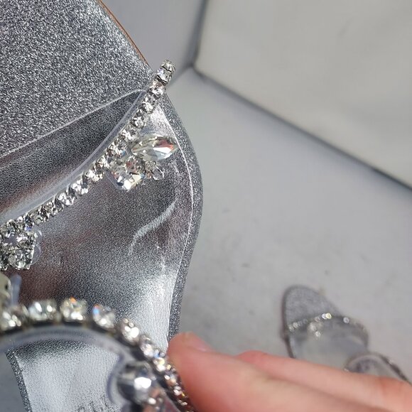 Christian Louboutin Silver Just Queen Crystal Bridal Wedding Heel Sandal - Picture 13 of 14